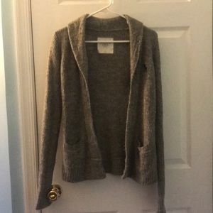 Gray wool cardigan
